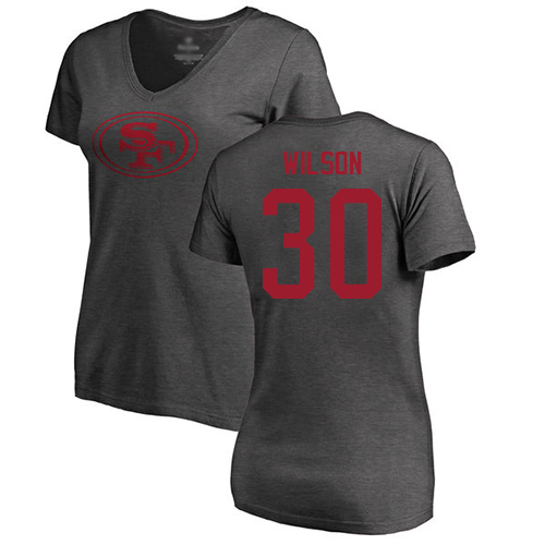 San Francisco 49ers Ash Women Jeff Wilson One Color #30 NFL T Shirt->nfl t-shirts->Sports Accessory